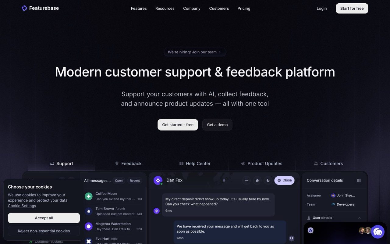 Featurebase Fibi AI agent
